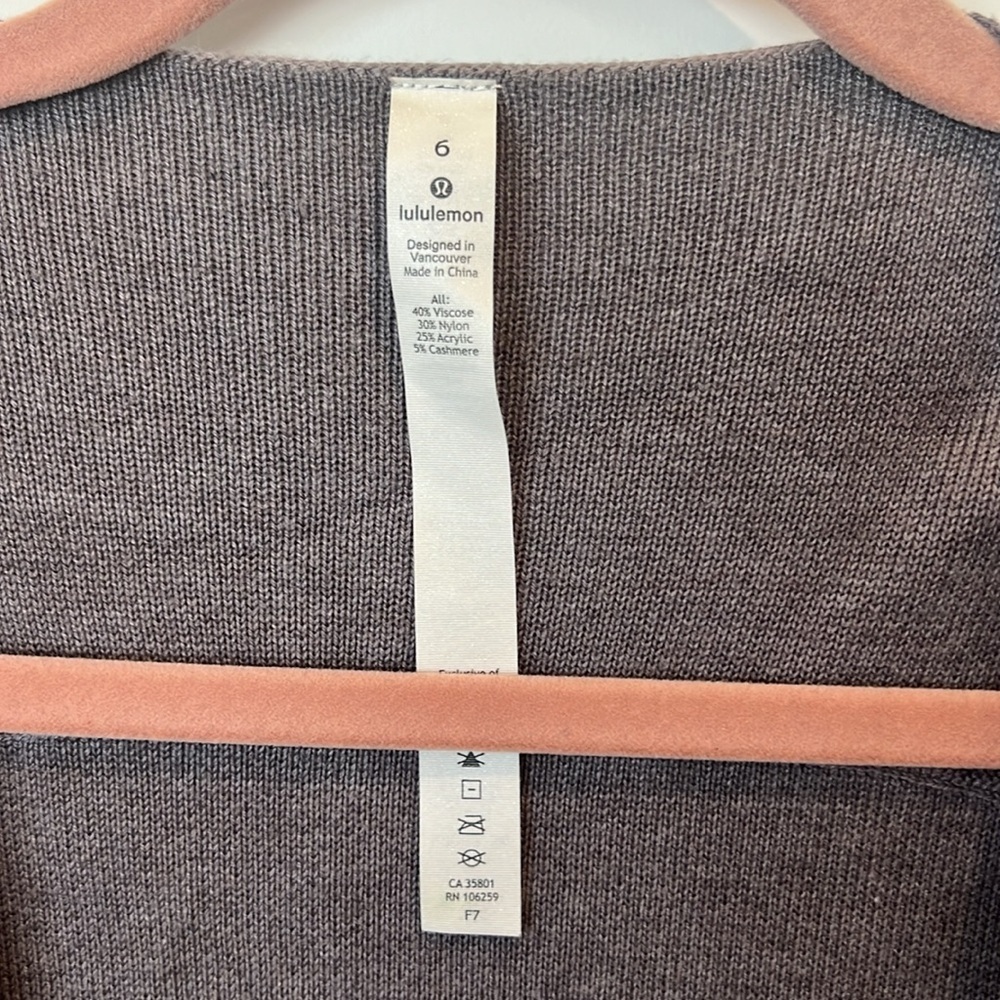 LULULEMON Knit Open Cardi Dusty Purple Duster - Picture 2 of 8